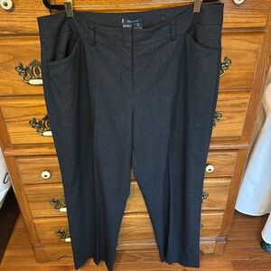 ANNE KLEIN 18W Classic Charcoal Gray Unlined Trousers